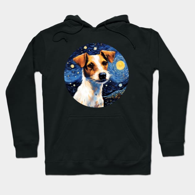 Jack Russell Terrier, van gogh style, starry night, Post-impressionism Hoodie by Pattyld